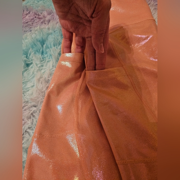 Curves and Combat Boots Glitter Pink Full Length Leggings - Picture 7 of 7